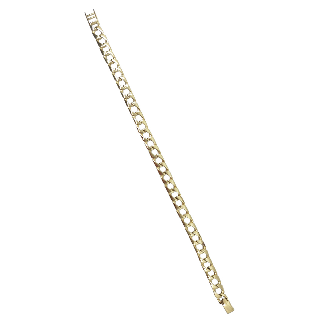 9ct Yellow Gold Engraved Curb Bracelet