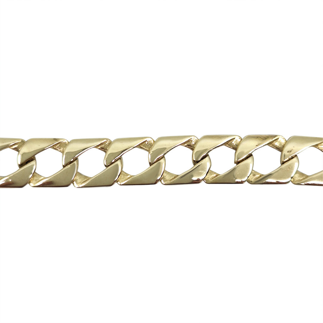 9ct Yellow Gold Engraved Curb Bracelet