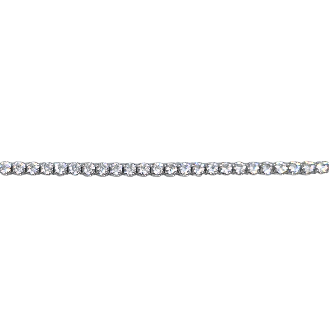 9ct White Gold Cubic Zirconia Tennis Bracelet 7.5"