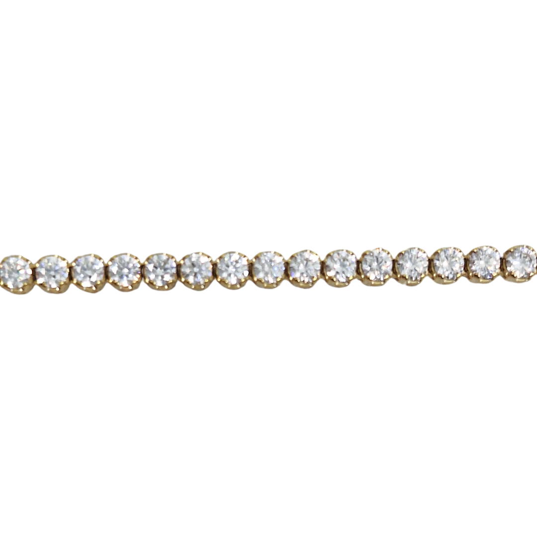 9ct Yellow Gold Cubic Zirconia Tennis Bracelet 7.5"