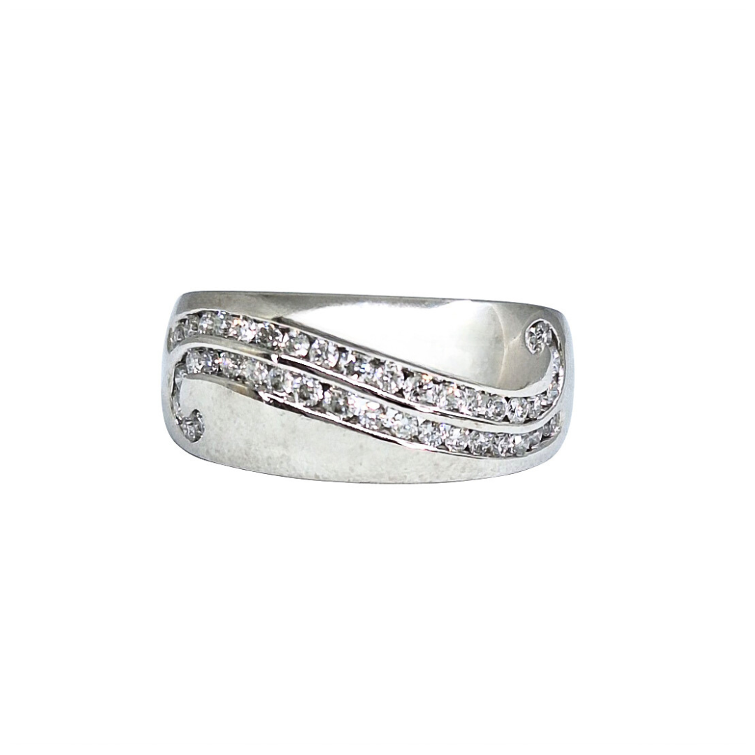 9ct White Gold Fancy Diamond Band Ring