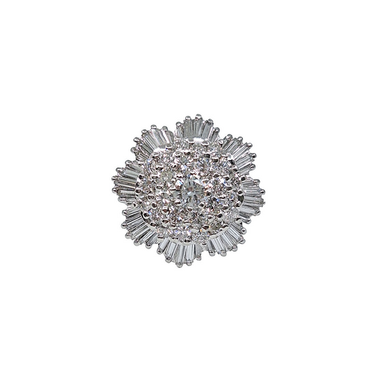 18ct White Gold Diamond Flower Cluster Ring