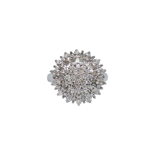 9ct White Gold Diamond Cluster Ring