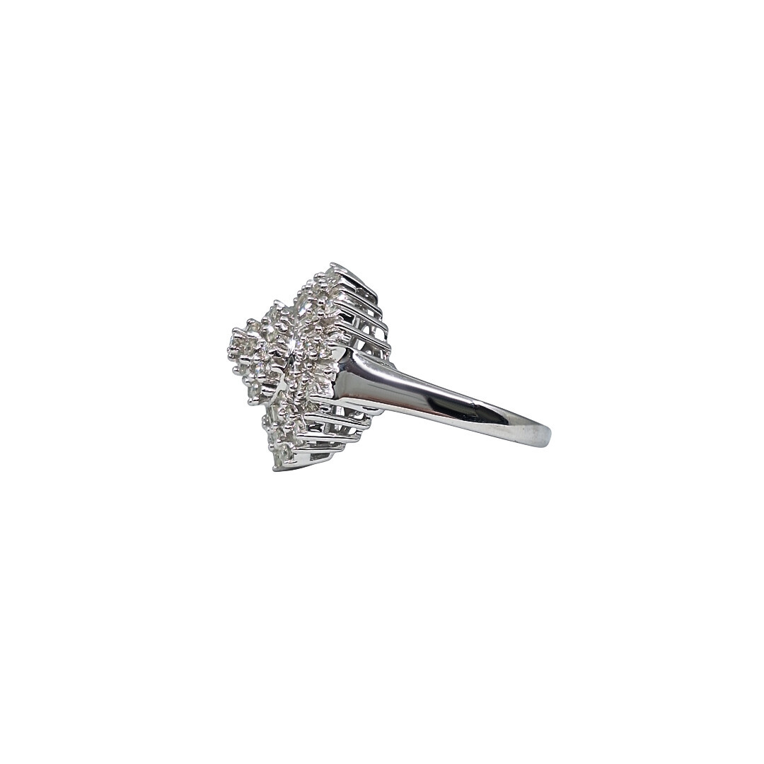 9ct White Gold Diamond Cluster Ring