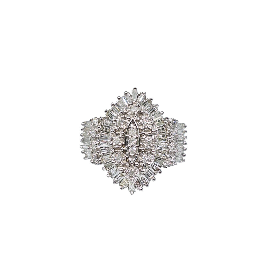 9ct White Gold Diamond Cluster Ring