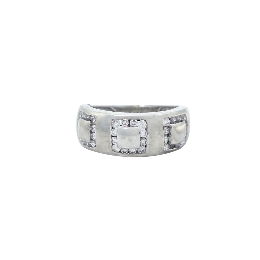 9ct White Gold Diamond Set Band Ring