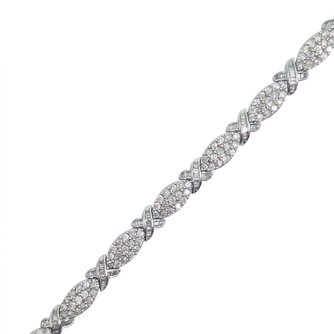 9ct White Gold Diamond Bracelet