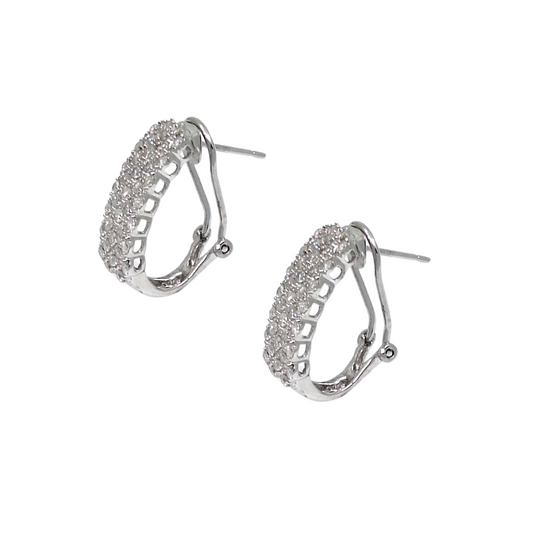 9ct White Gold Wide Fancy Diamond Drop Earrings