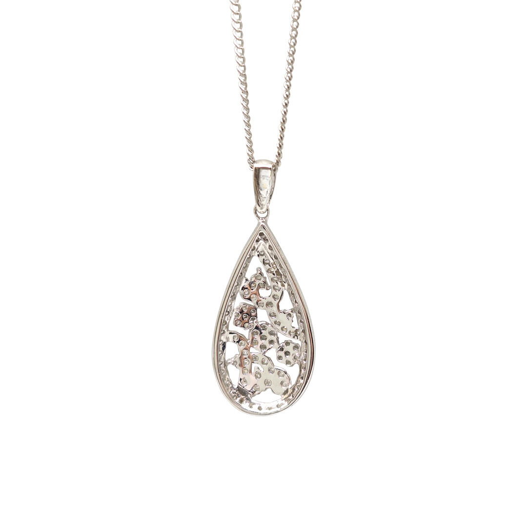 9ct White Gold Fancy Diamond Pendant