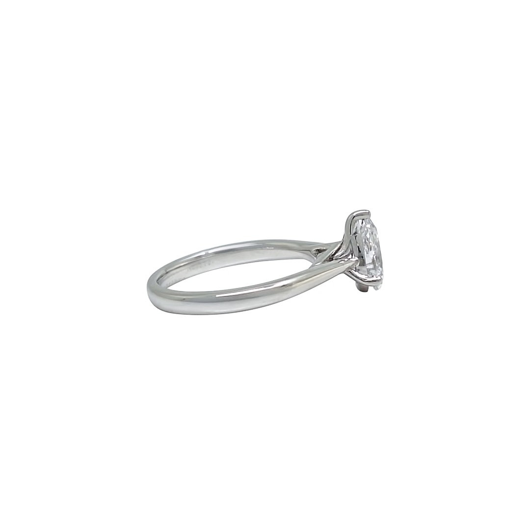 18ct White Gold Pear Cut Diamond Solitaire Ring 0.70ct
