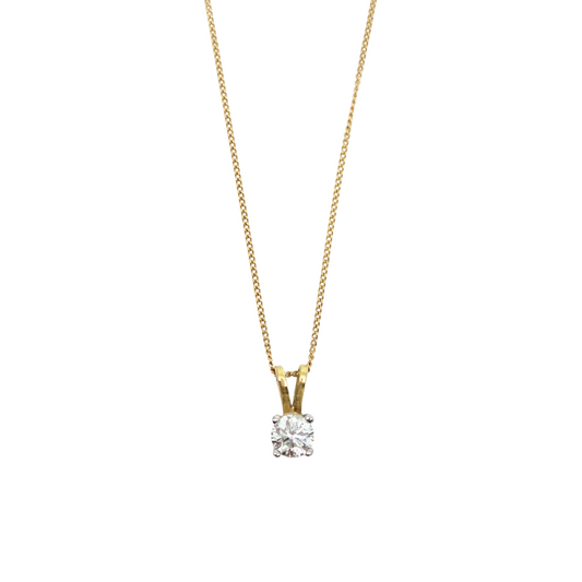 9ct Yellow Gold Diamond Pendant