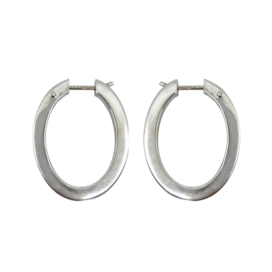 9ct White Gold Hoop Earrings