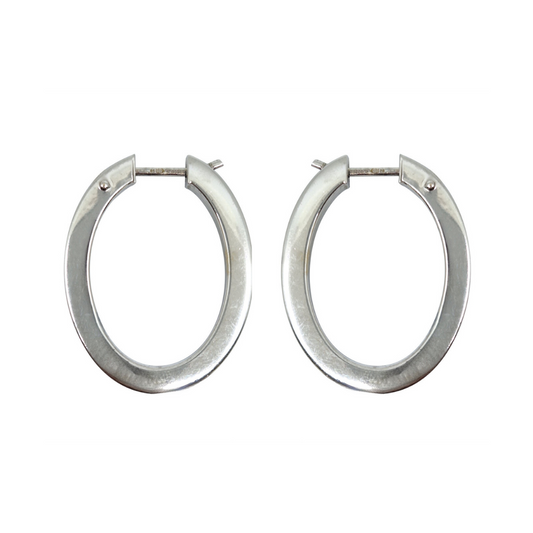 9ct White Gold Hoop Earrings