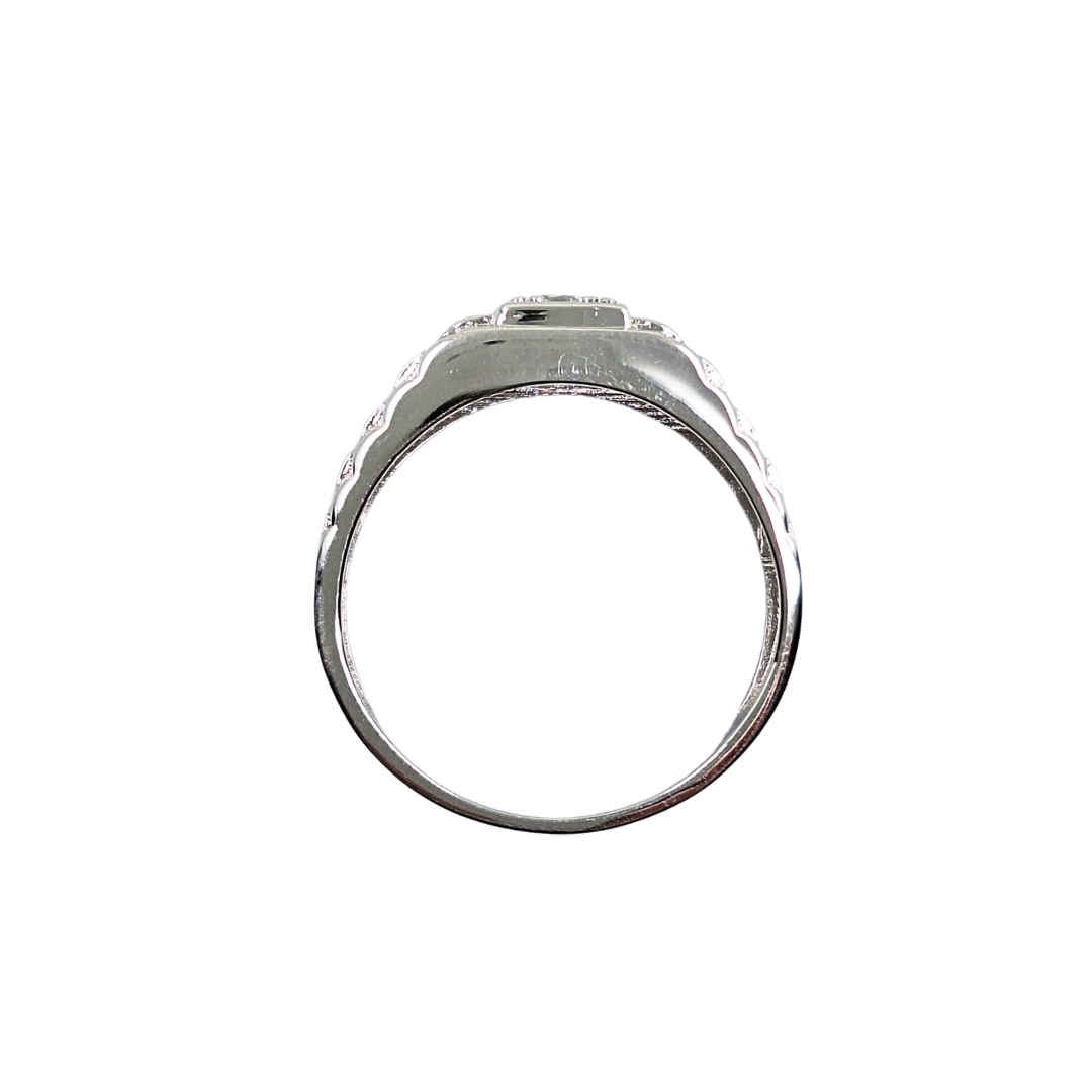 Silver Cubic Zirconia Rolex Style Ring