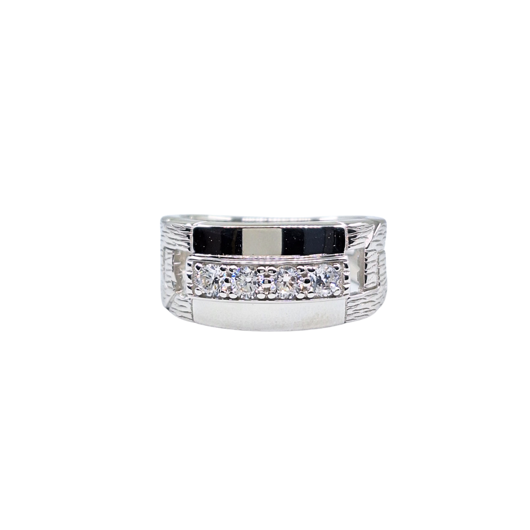 Silver Cubic Zirconia Band Ring