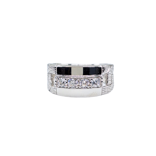 Silver Cubic Zirconia Band Ring