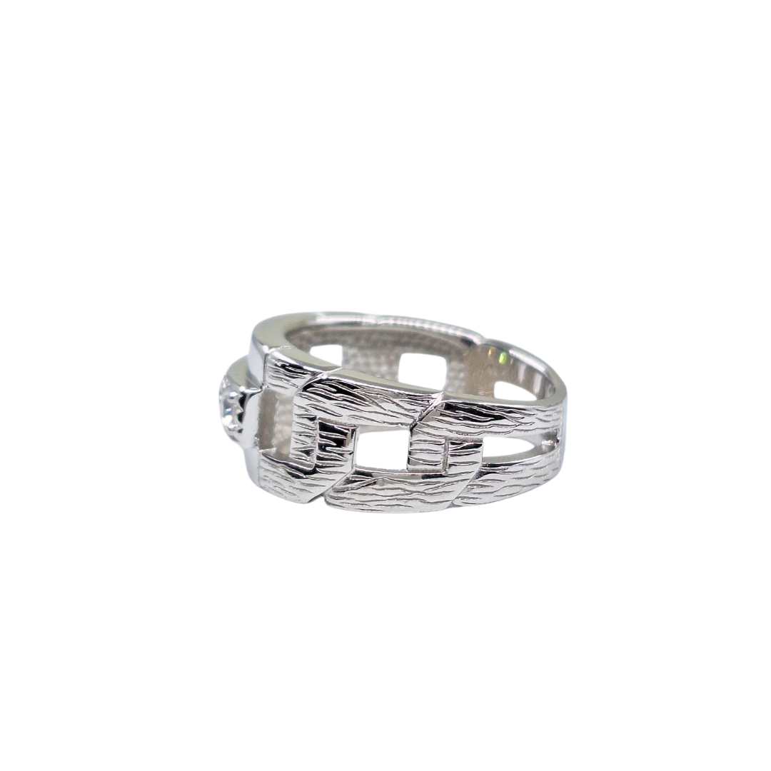 Silver Cubic Zirconia Band Ring