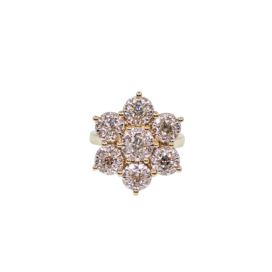 18ct yellow Gold Diamond Cluster Ring