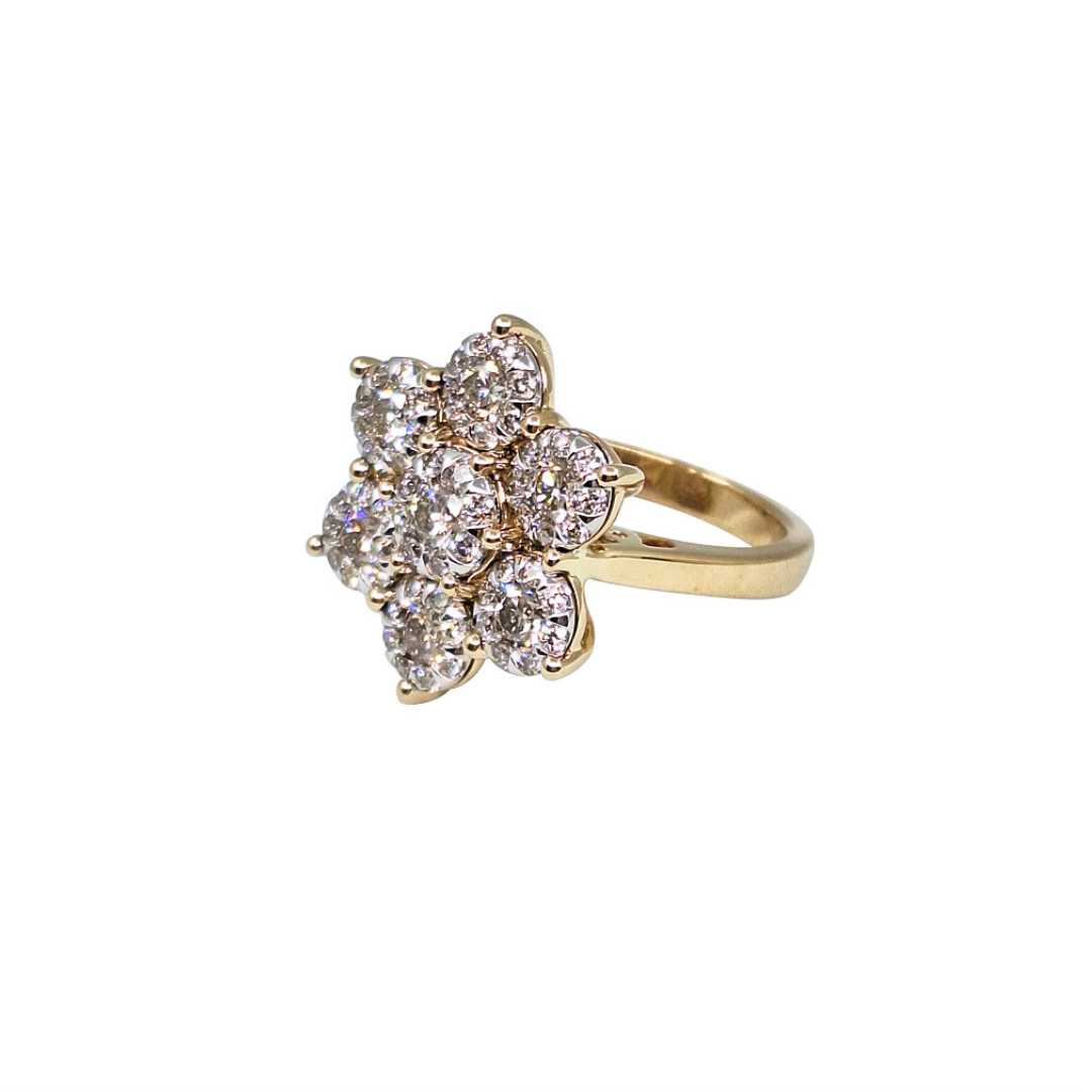 18ct yellow Gold Diamond Cluster Ring