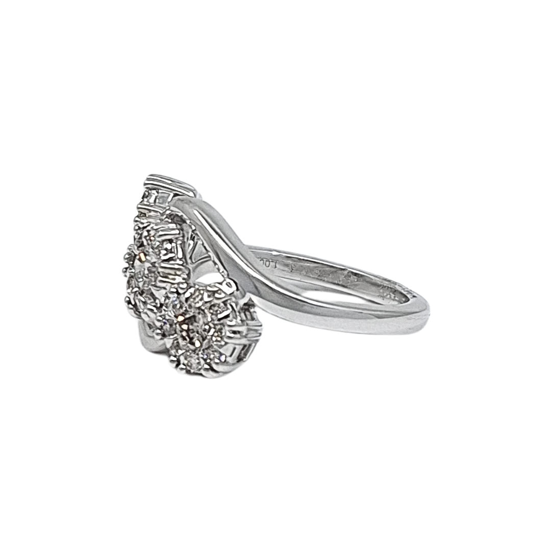 9ct White Gold Three Stone Diamond Halo Ring 1.00ct