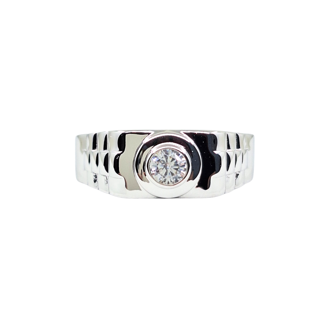 Silver Cubic Zirconia Signet Ring