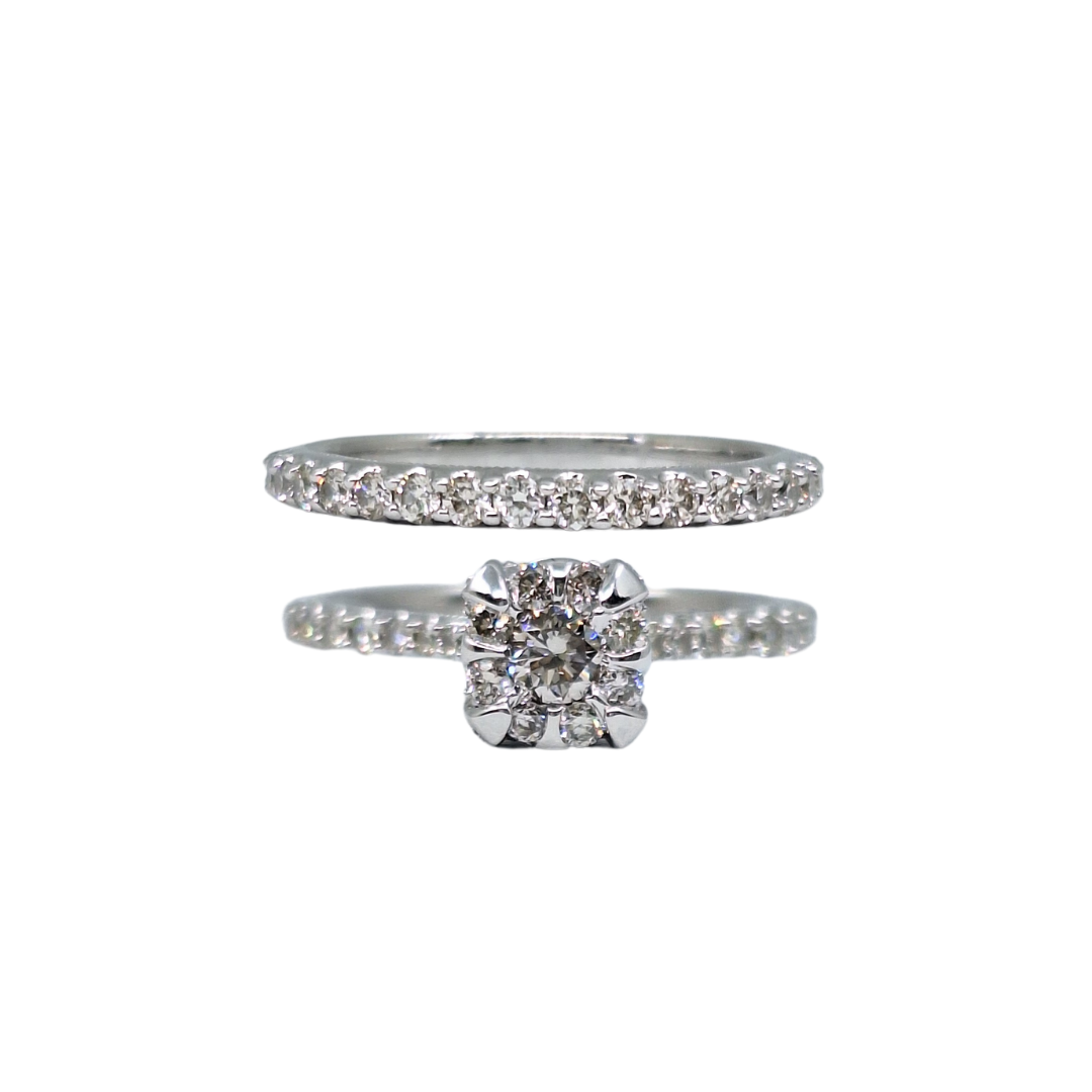 9ct White Gold Diamond Bridal Set