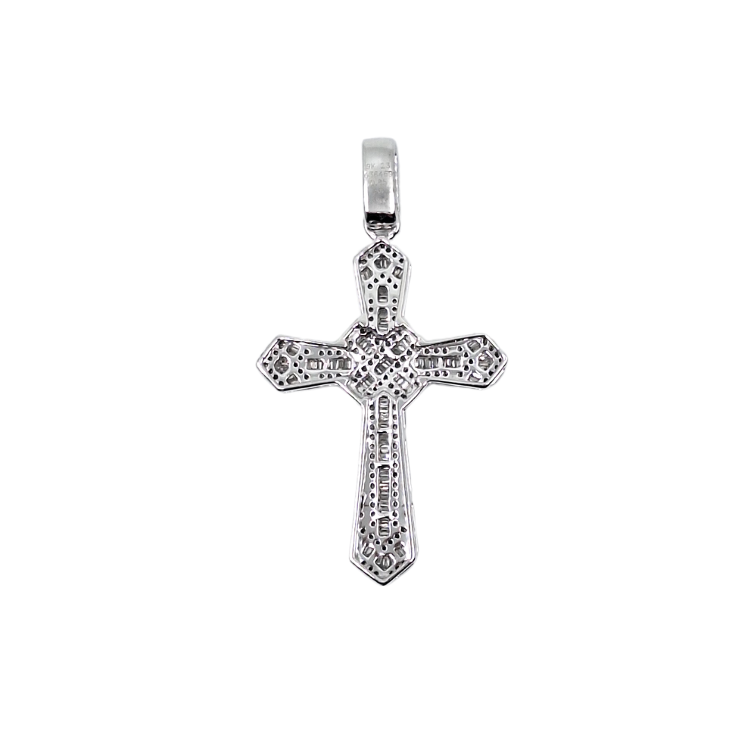 9ct White Gold Diamond Cross