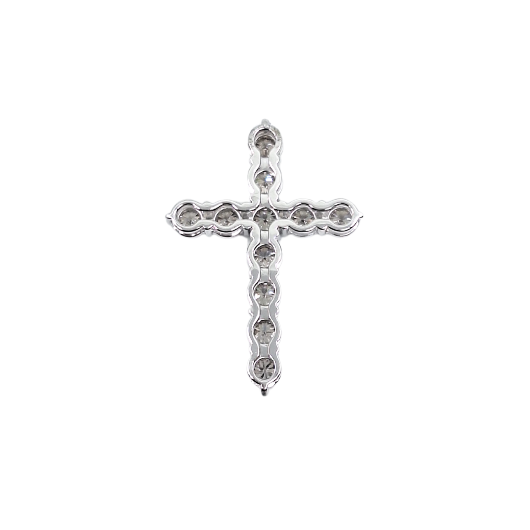 9ct White Gold Diamond Cross