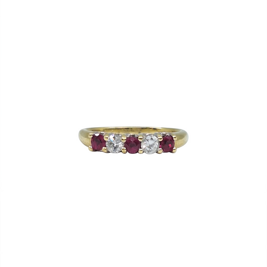 18ct Yellow Gold Ruby & Diamond Eternity Ring