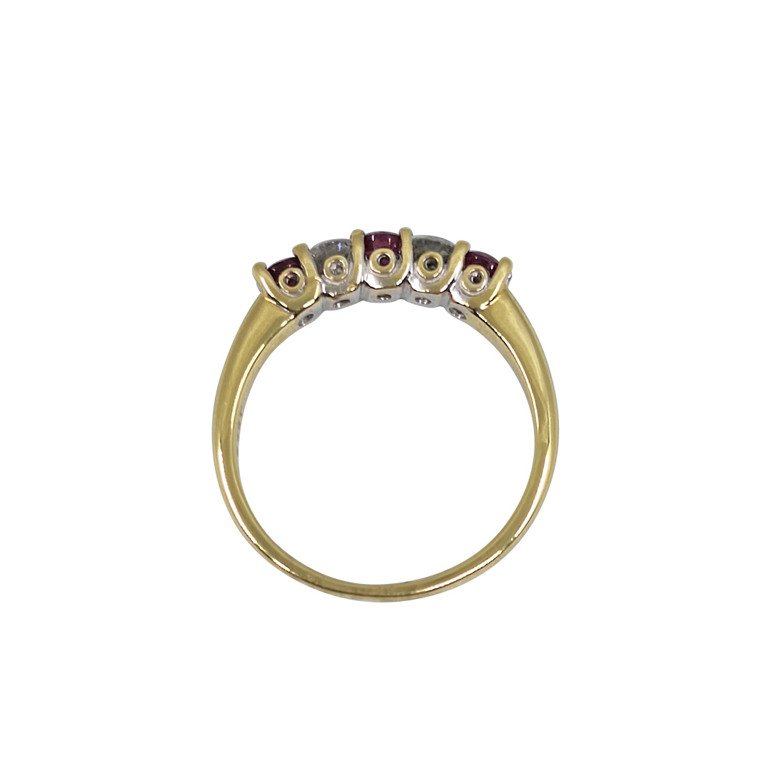 18ct Yellow Gold Ruby & Diamond Eternity Ring