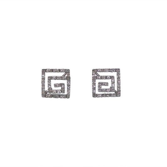 9ct White Gold Diamond Earrings