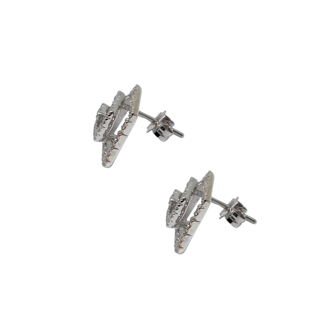 9ct White Gold Diamond Earrings