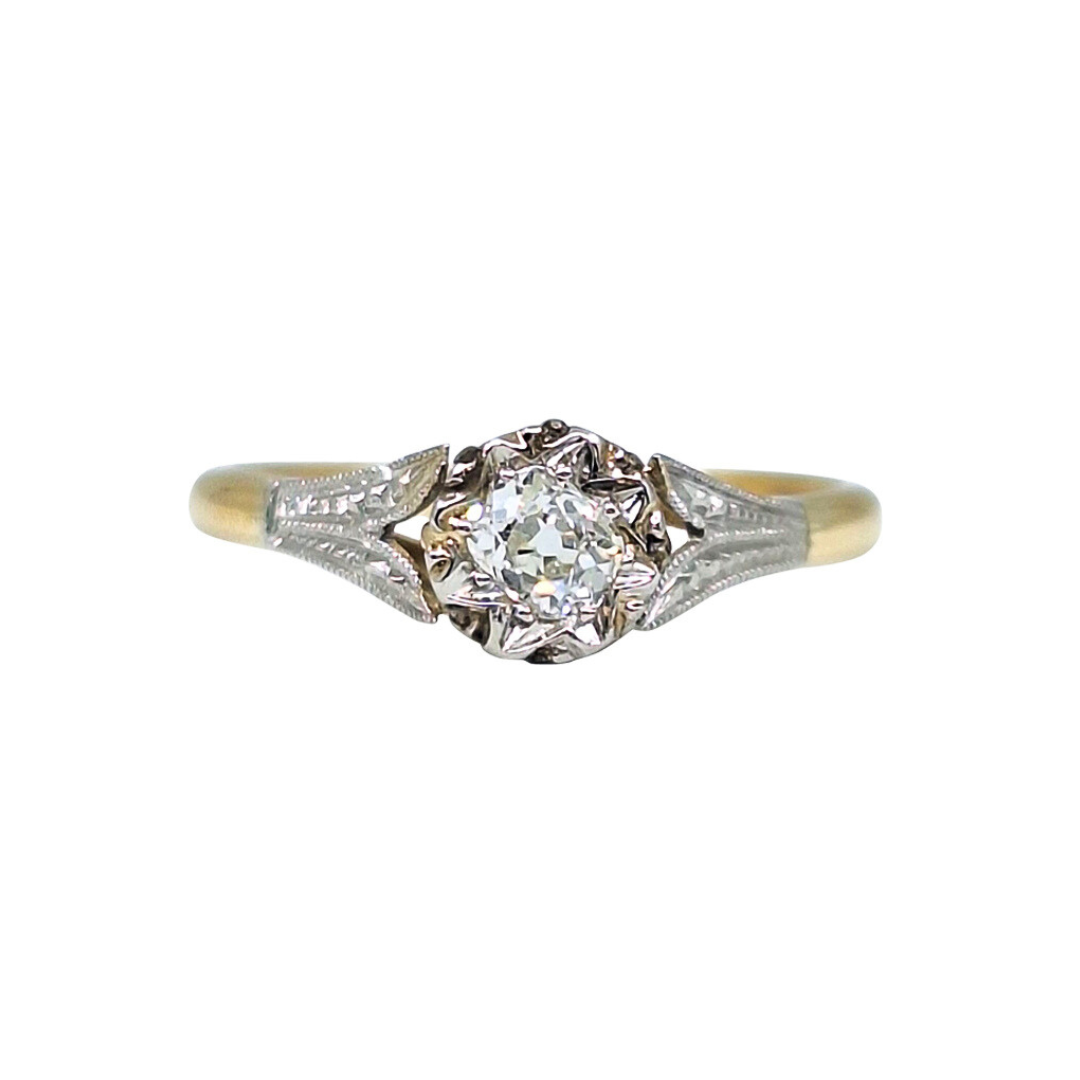 18ct Yellow Gold Diamond Solitaire Ring