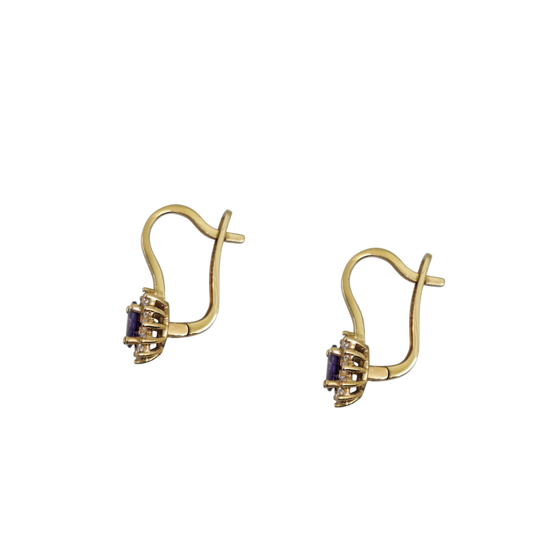 9ct Yellow Gold Amethyst & Cubic Zirconia Jewellery Set