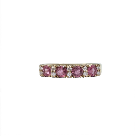 9ct Yellow Gold Ruby & Diamond Eternity Ring