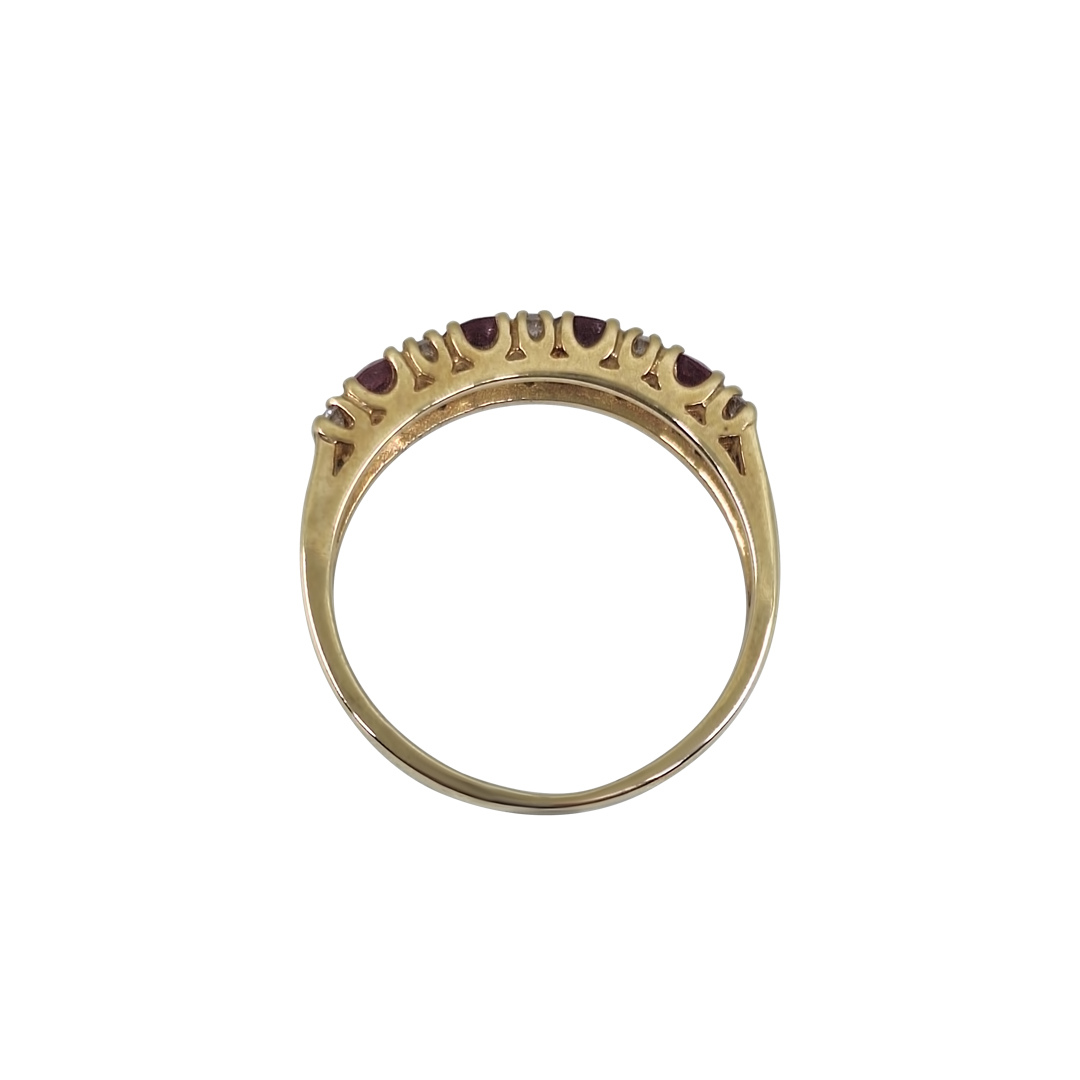 9ct Yellow Gold Ruby & Diamond Eternity Ring