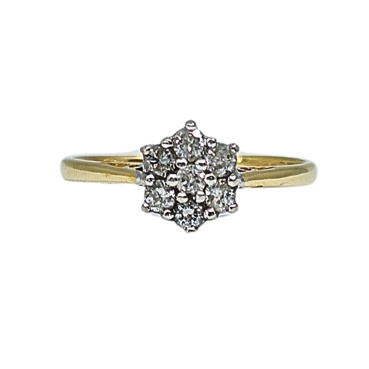 18ct Yellow Gold Diamond Cluster Ring