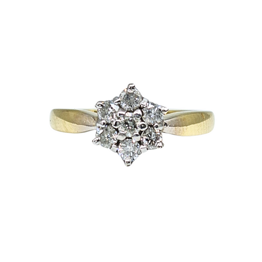 18ct Yellow gold Diamond Cluster Ring