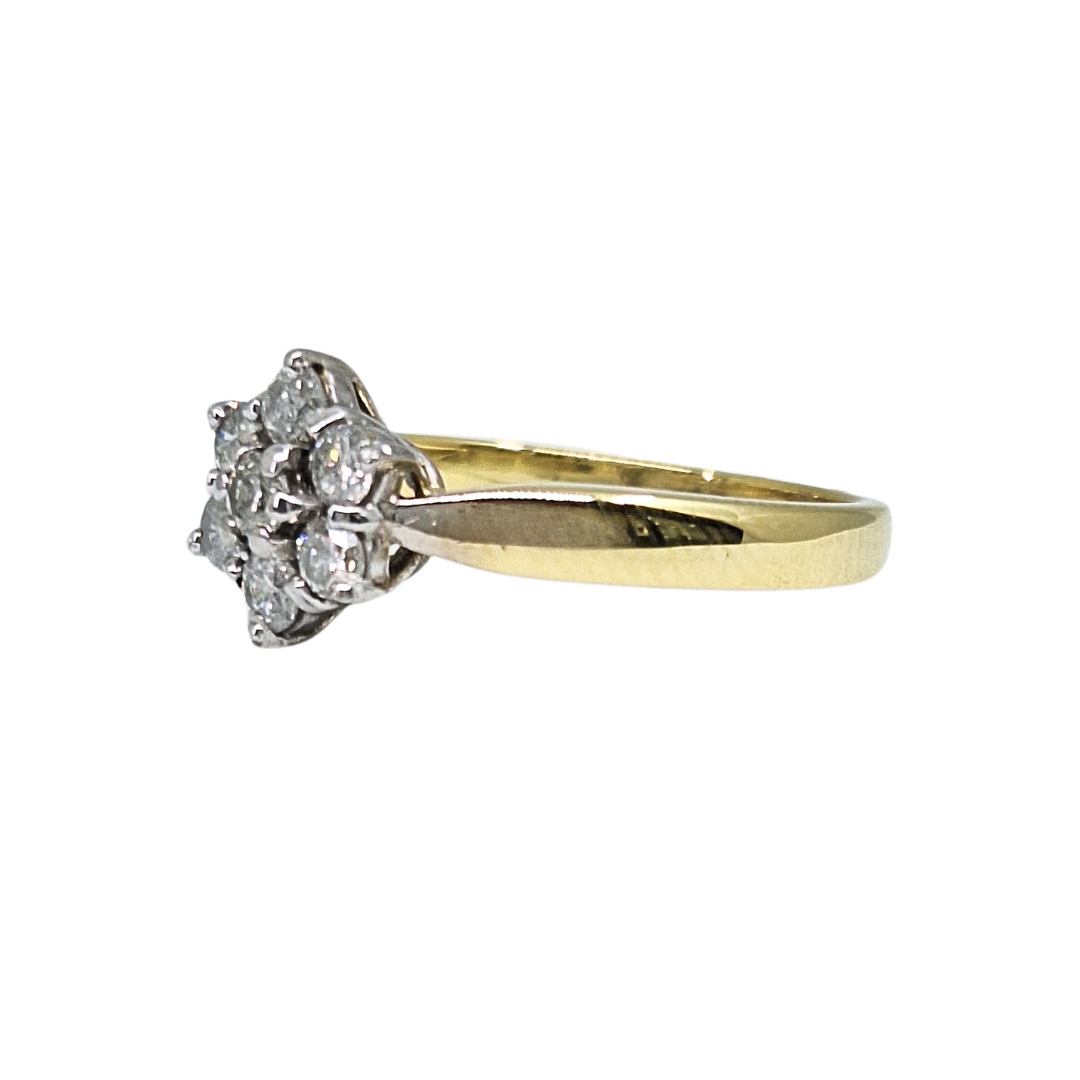 18ct Yellow gold Diamond Cluster Ring