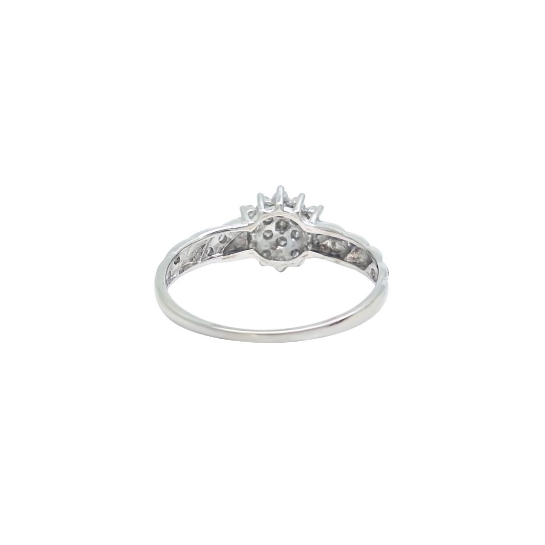 9ct White Gold Diamond Cluster Ring