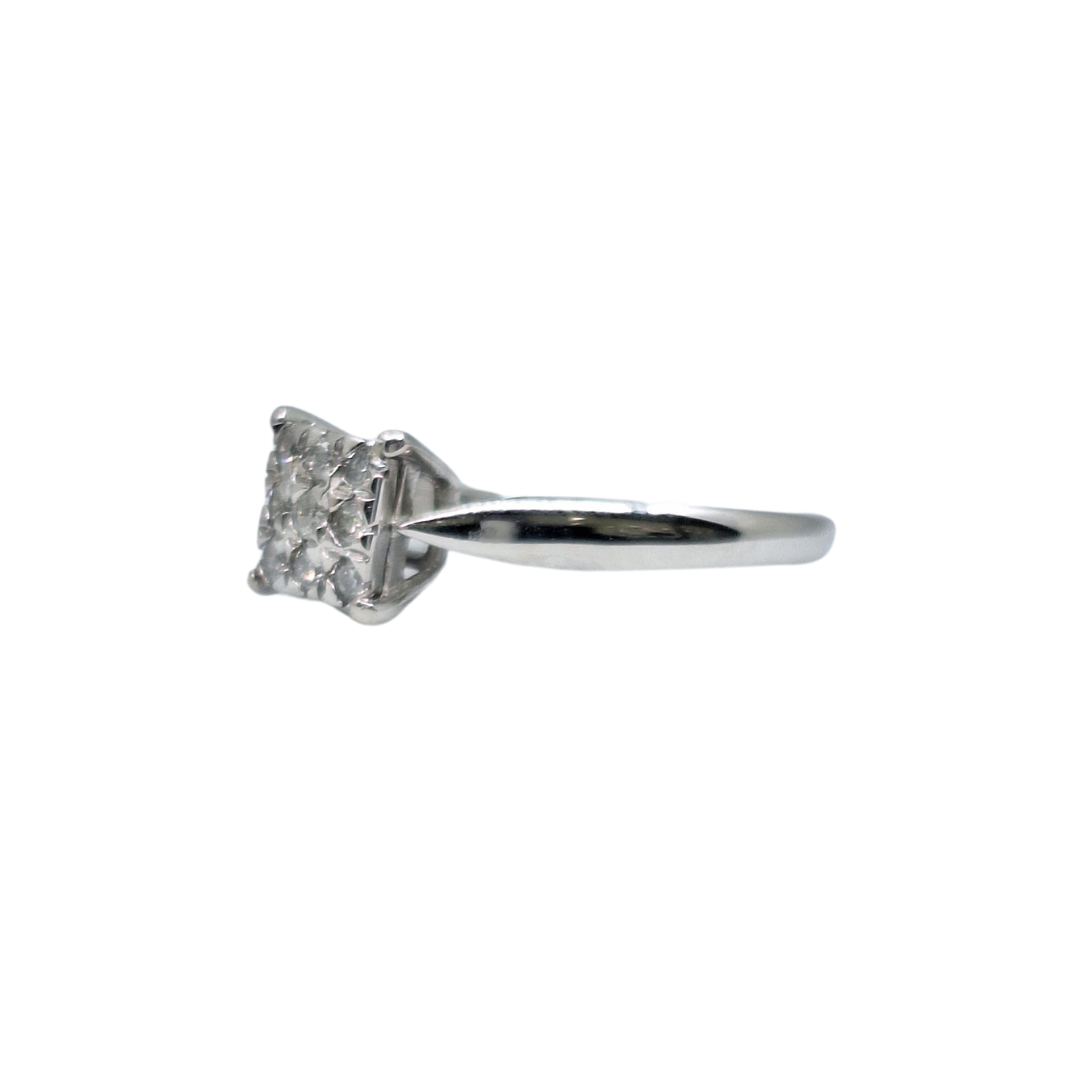 9ct White Gold Diamond Ring