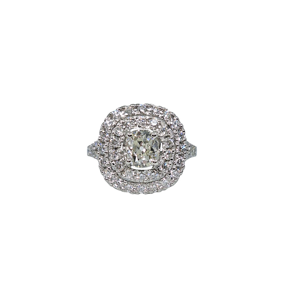 Platinum Diamond Cluster Ring