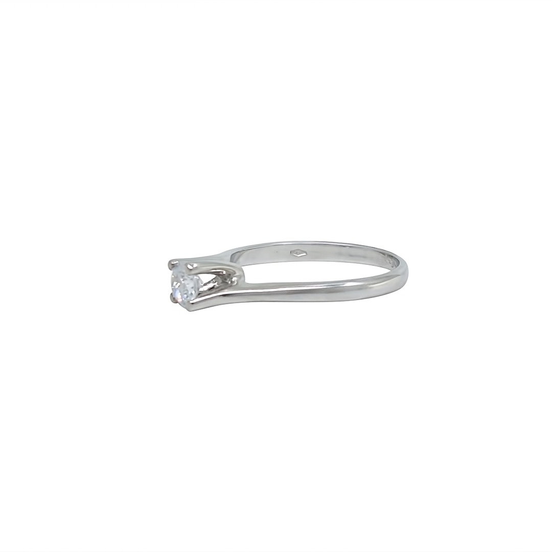 18ct White Gold Diamond Twist Solitaire Ring