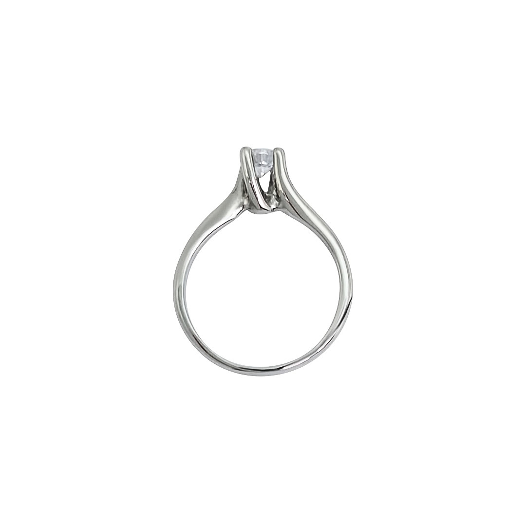 18ct White Gold Diamond Twist Solitaire Ring