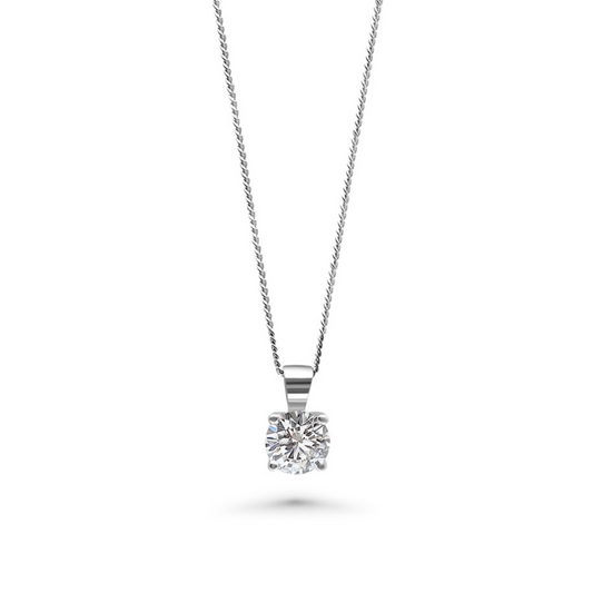 White Gold & Ethical Diamond Solitaire Pendant 1.00ct