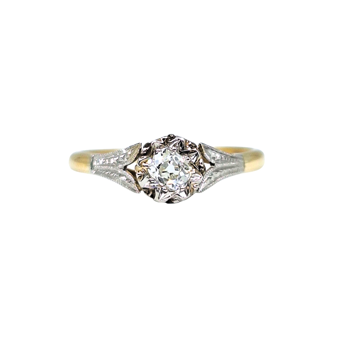 18ct Yellow Gold Diamond Solitaire Ring