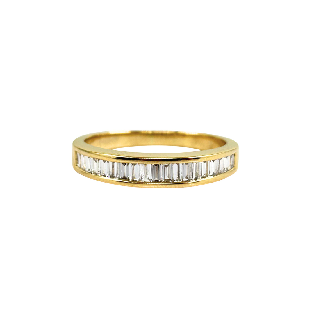 18ct Yellow Gold Channel Set Baguette Diamond Eternity Ring