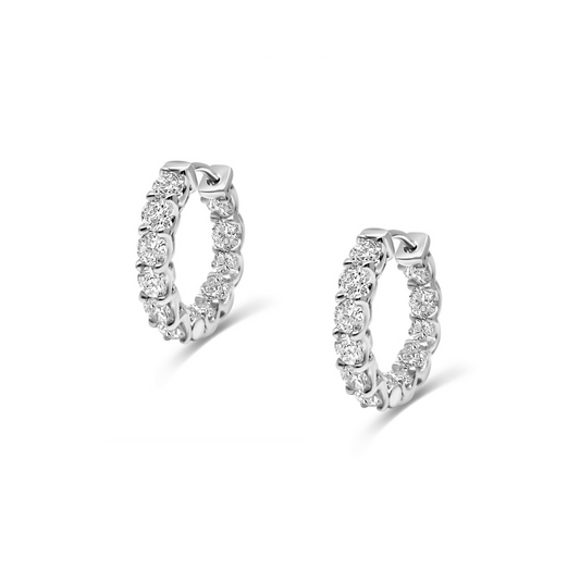 White Gold & Ethical Diamond Hoop Earrings 2.00ct