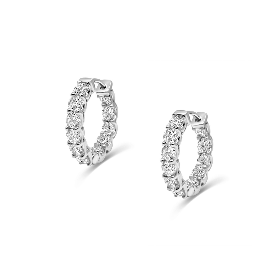 White Gold & Ethical Diamond Hoop Earrings 2.00ct