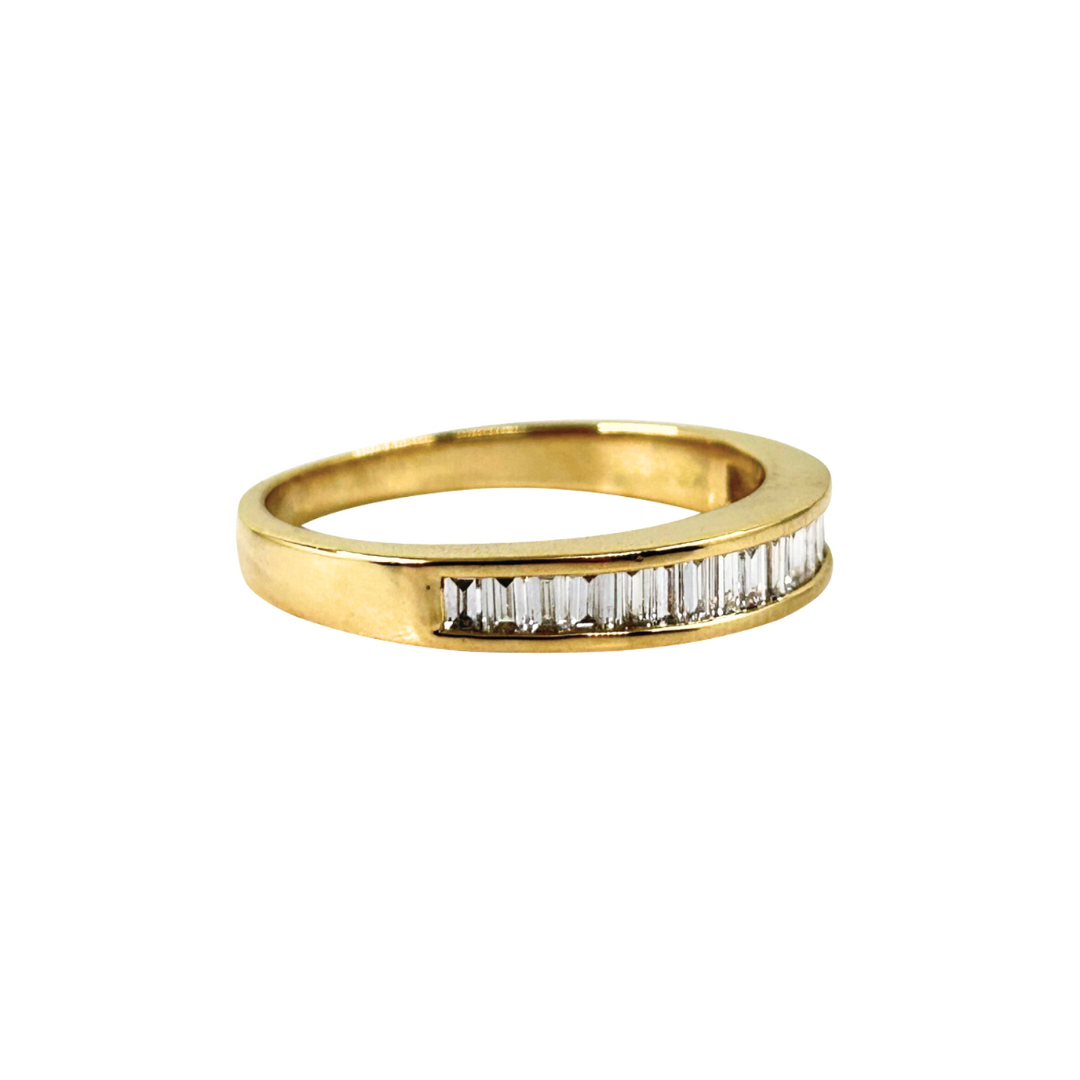 18ct Yellow Gold Channel Set Baguette Diamond Eternity Ring